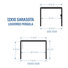 Backyard Discovery Sarasota Steel Louvered Pergola 12 x 10, Outdoor Pergola with Adjustable Roof, Sun and Rain Protection, Easy Installation Pergola