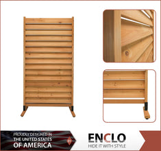 Enclo Privacy Screens EC18031 73.5in H x 37.625in W Sierra Louvered Premium Wood Freestanding or Surface Mounted Privacy Screen Kit (1 Screen)