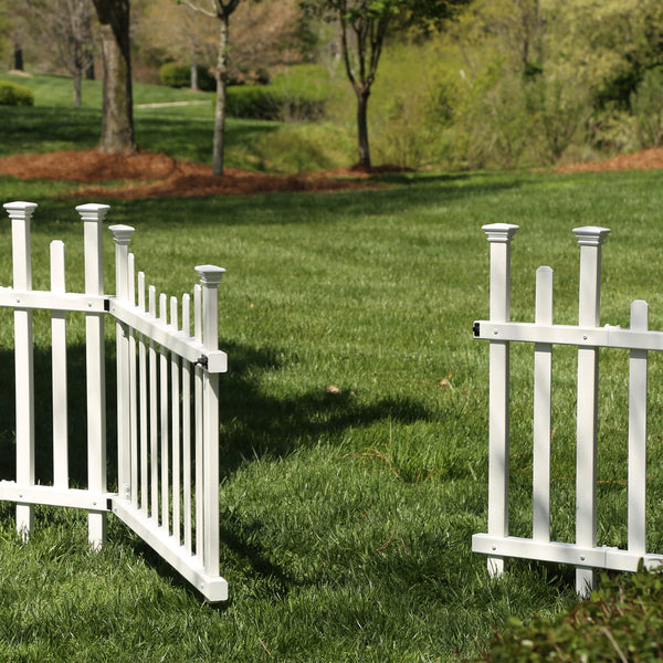 Zippity Outdoor Products ZP19028 Unassembled Madison Vinyl Gate Kit with Fence Wings, White (30"H x 62"W)